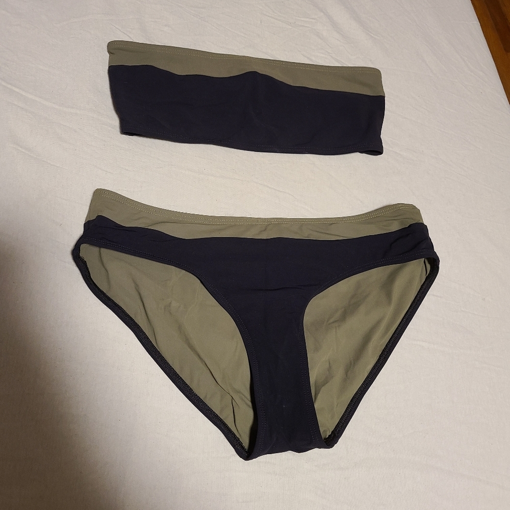 Flagpole NYC Color Block Bandeau Bikini